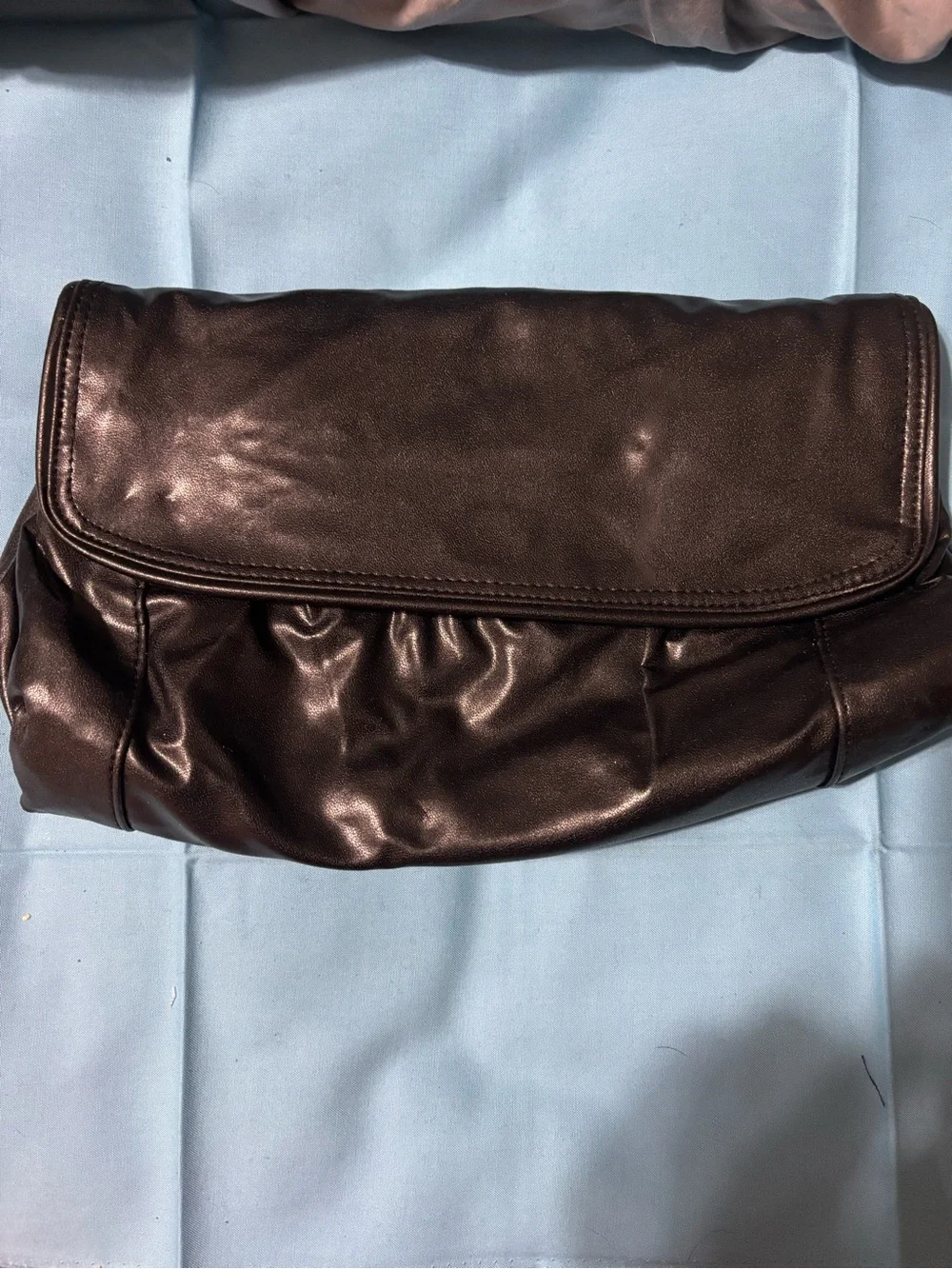 Men's Leather Clutch Bag - Dark Brown
